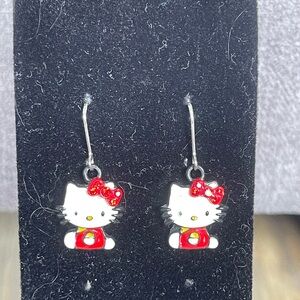 Hello Kitty Red and White Earrings